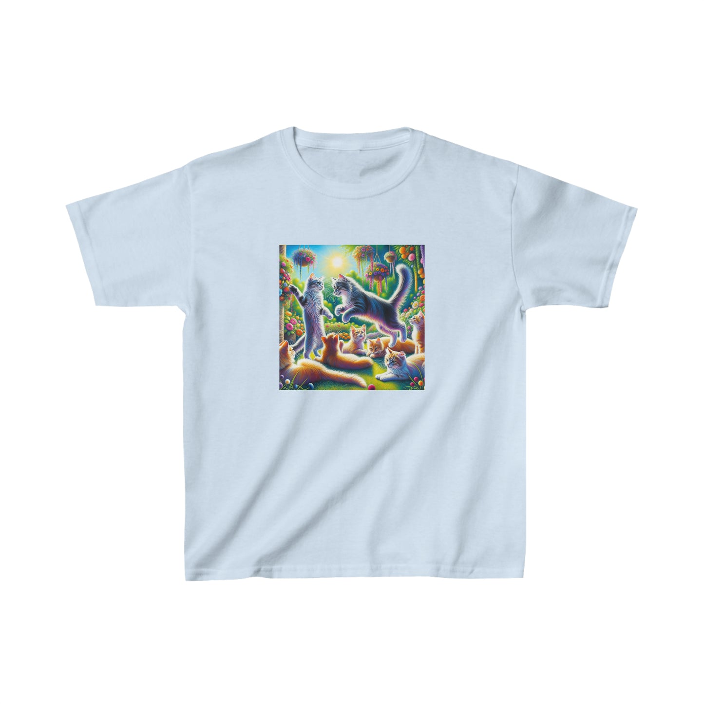 Cats playing, oil pastel, Kids Heavy Cotton™ Tee