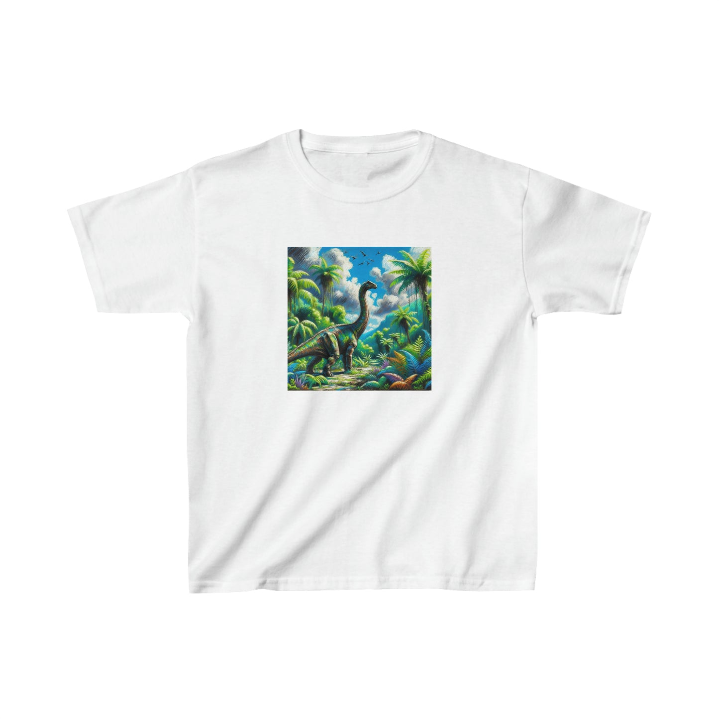 Diplodocus dinosaur, oil pastel, Kids Heavy Cotton™ Tee