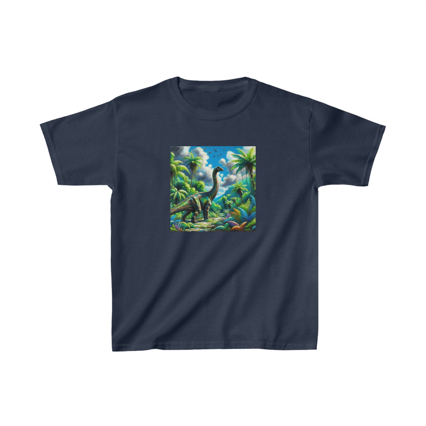 Diplodocus dinosaur, oil pastel, Kids Heavy Cotton™ Tee