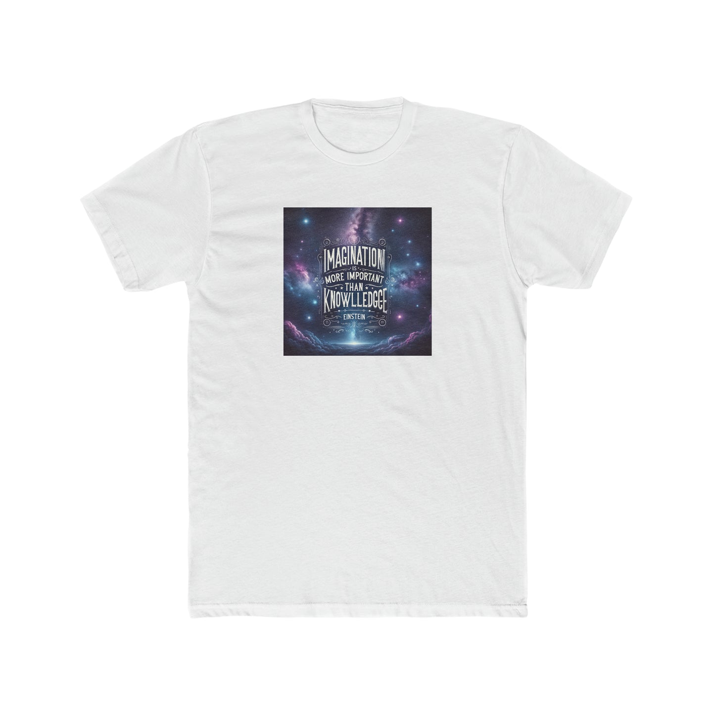 Albert Einstein, imagination is more important than knowledge, starry night, Men's Cotton Crew Tee