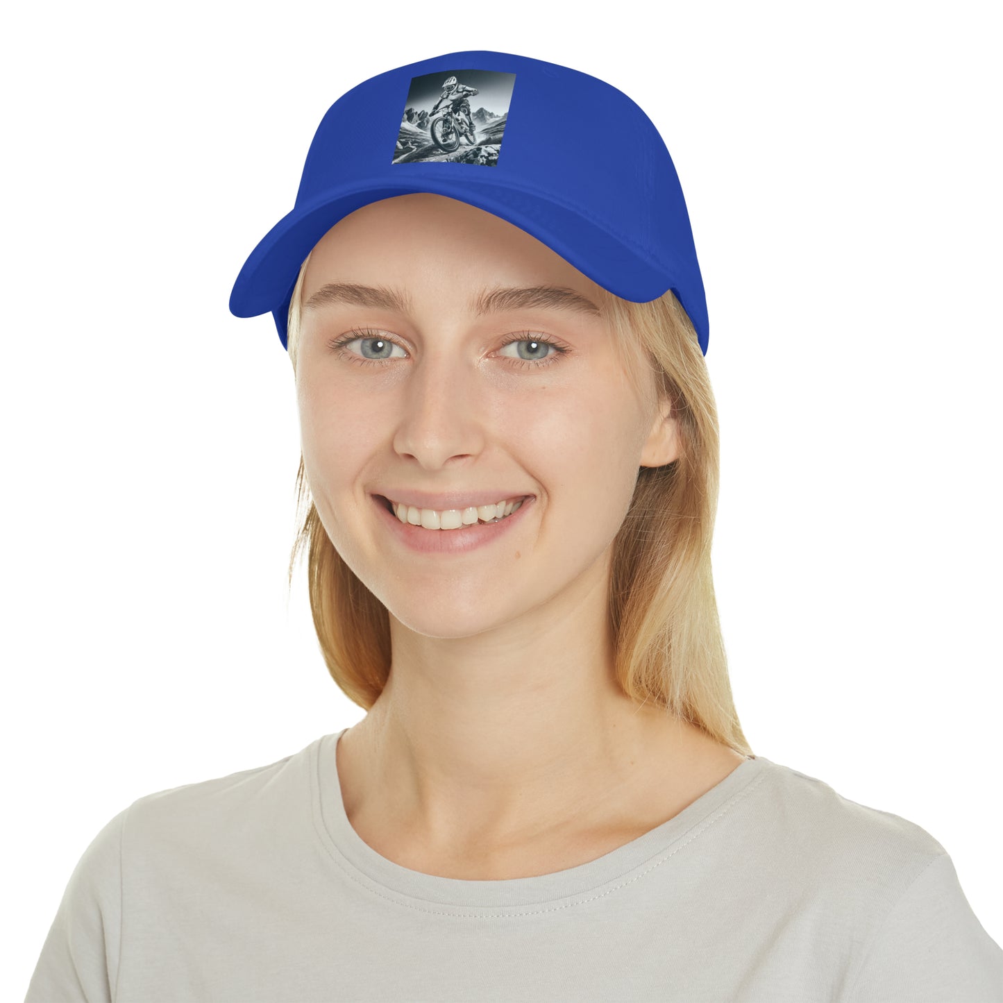 Mountain biker in action, Low Profile Baseball Cap