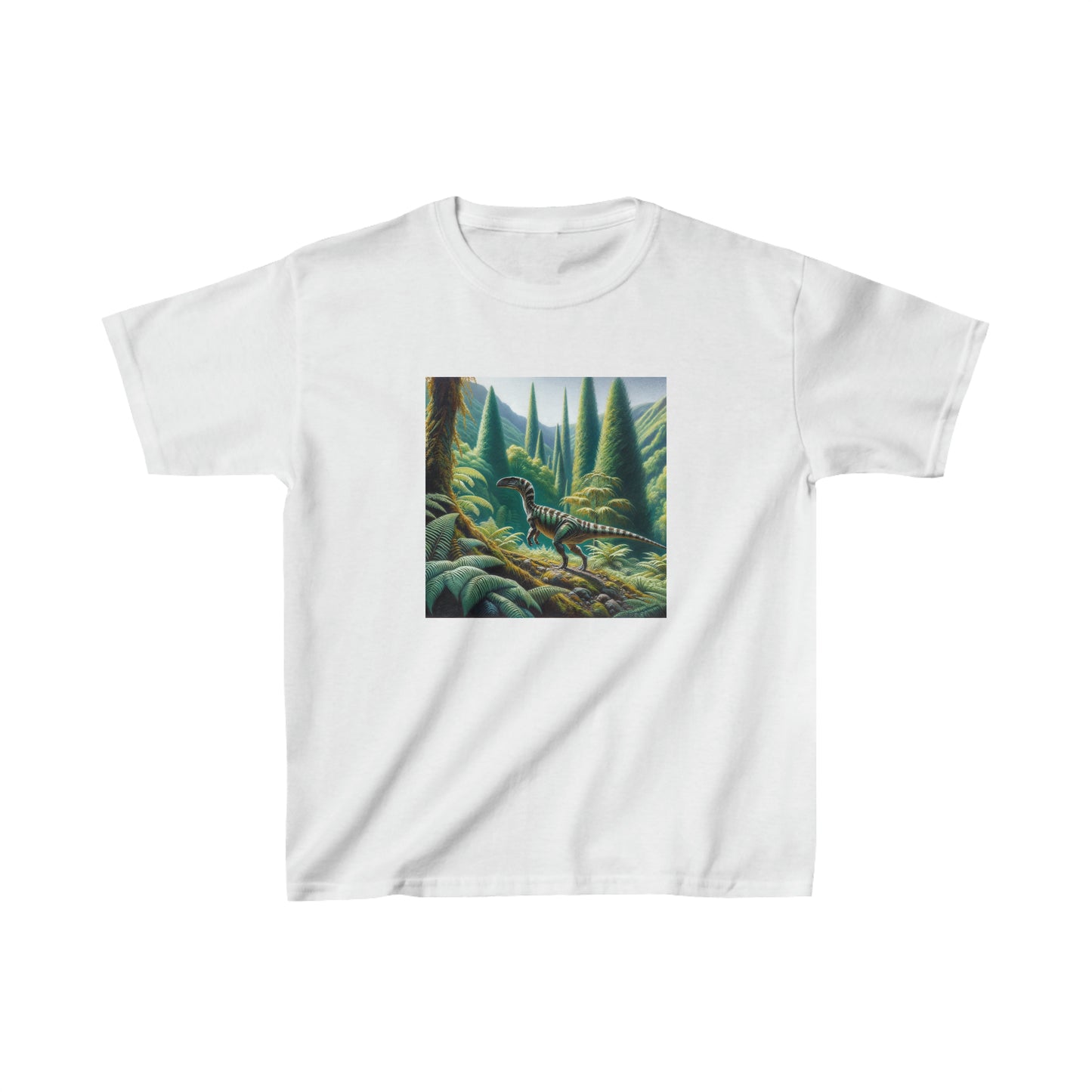 Coelophysis dinosaur, oil pastel, Kids Heavy Cotton™ Tee
