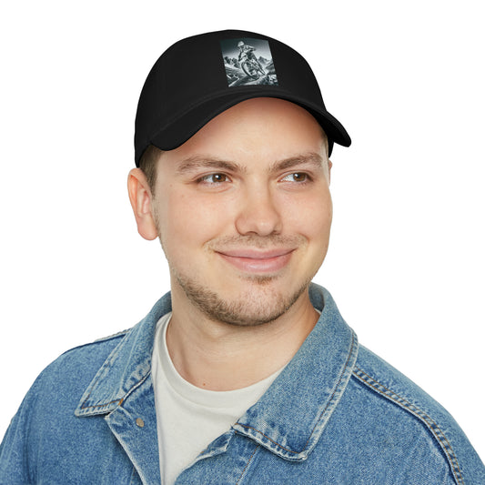 Mountain biker in action, Low Profile Baseball Cap