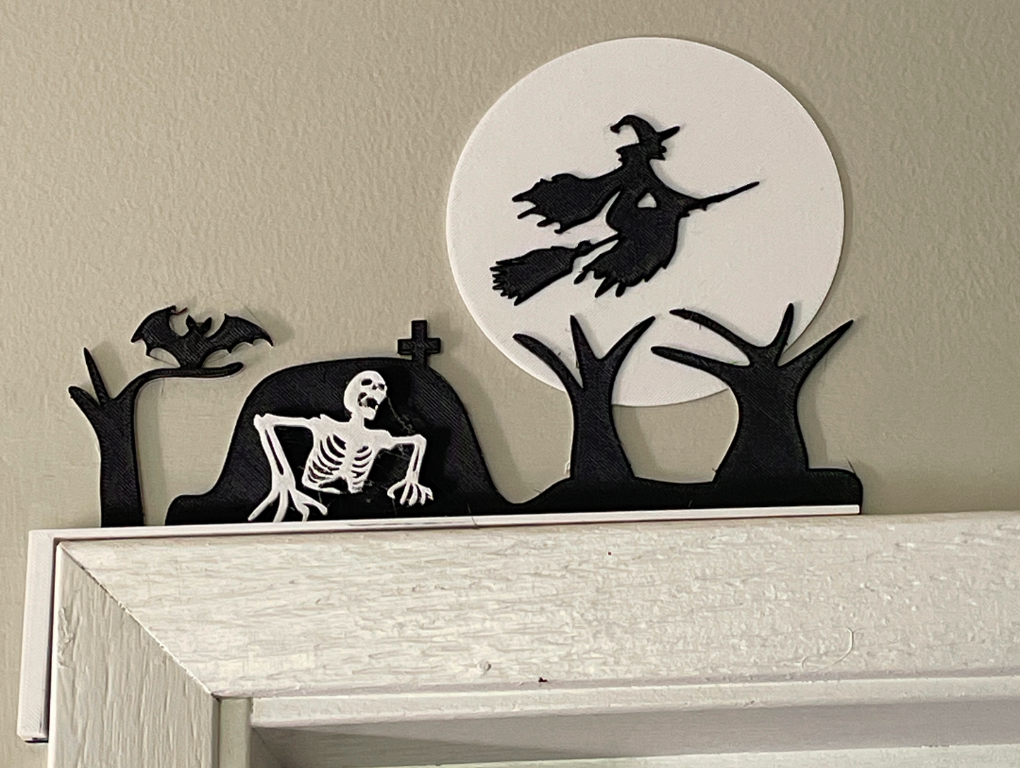 Halloween Skeleton and Witch Door Frame Decoration